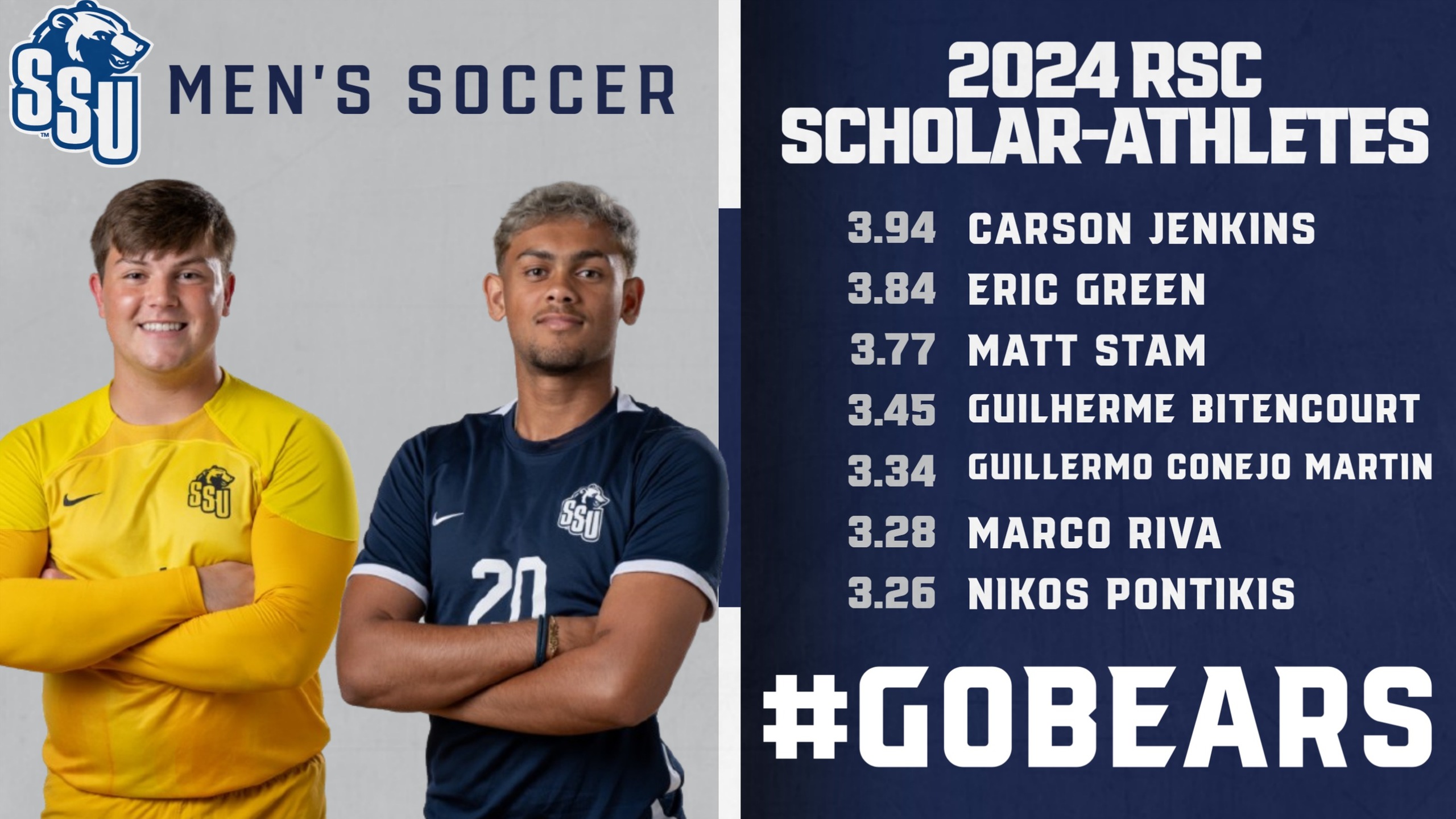 Seven named as RSC Scholar-Athletes for men's soccer